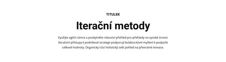 Iterační metody Webový design