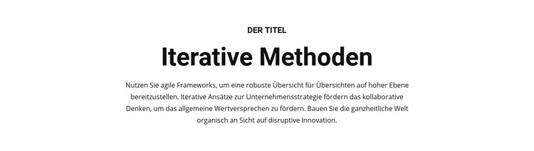 Iterative Methoden HTML5-Vorlage