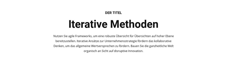 Iterative Methoden WordPress-Theme