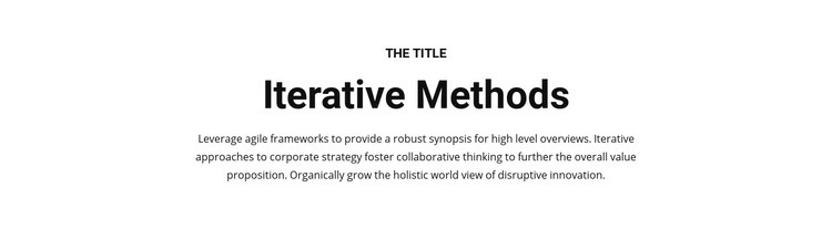 Iterative methods Elementor Template Alternative