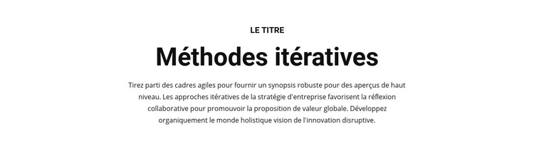 Méthodes itératives Modèle HTML