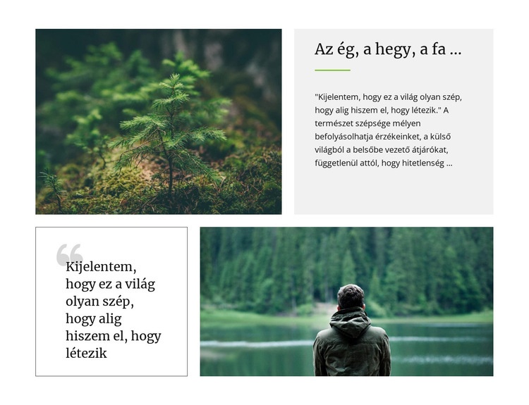 Ég -hegy és fa HTML Sablon