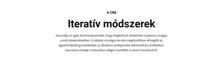 Iteratív módszerek Sablon