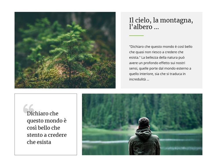 Cielo di montagna e albero Un modello di pagina