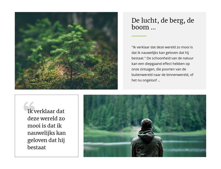 Sky berg en boom Website Builder-sjablonen