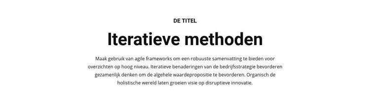 Iteratieve methoden Website ontwerp