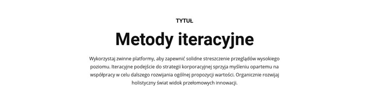 Metody iteracyjne Szablon HTML