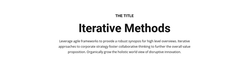 Iterative methods Squarespace Template Alternative