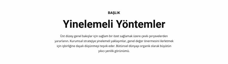 Yinelemeli yöntemler Html Web Sitesi Oluşturucu