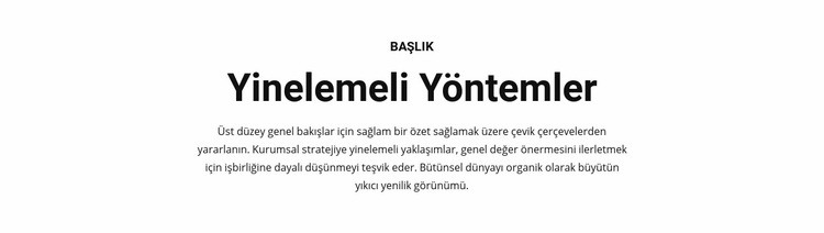 Yinelemeli yöntemler HTML5 Şablonu