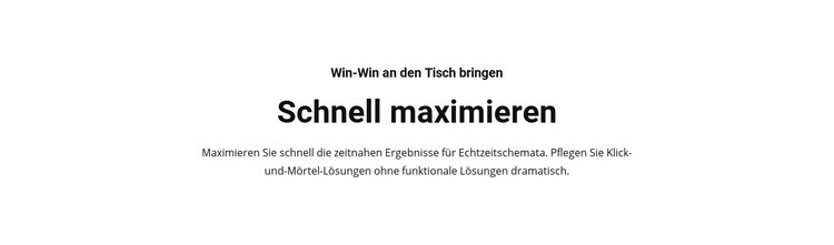 Text schnell maximieren Landing Page