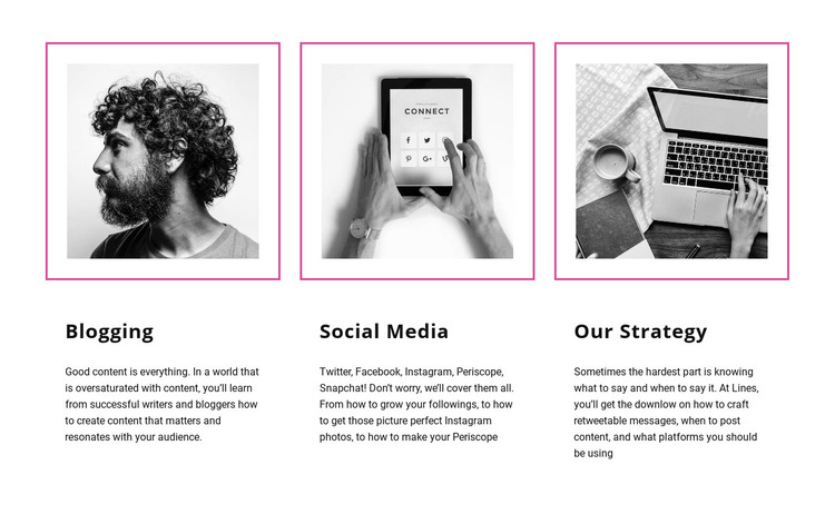 Blogging vs social media Homepage Design