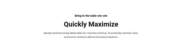 Text quickly maximize HTML5 Template