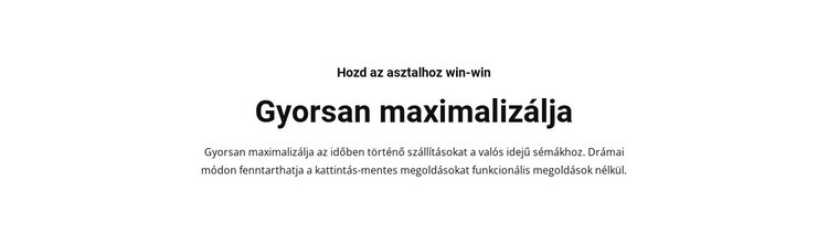 A szöveg gyorsan maximalizálható HTML Sablon