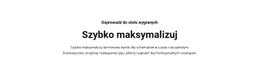 Szybka Maksymalizacja Tekstu - Łatwy W Użyciu Jednostronicowy Szablon