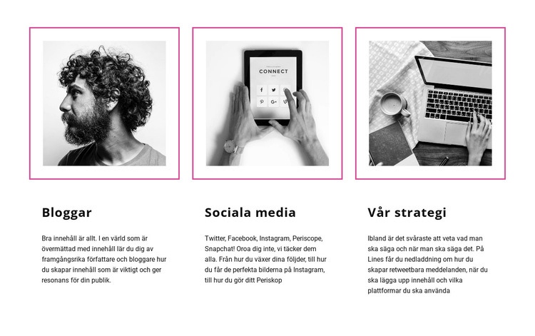 Blogga vs sociala medier HTML-mall