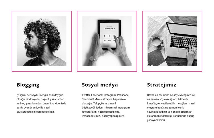 Bloglama ve sosyal medya Html Web Sitesi Oluşturucu