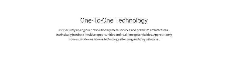 Technologie Onetoone Html Website Builder