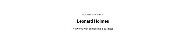 Business Analysis Elementor Template Alternative