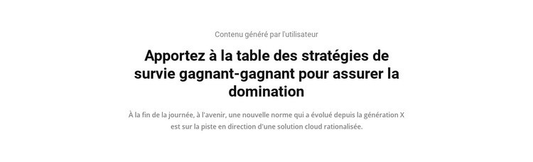 Domination des stratégies Créateur de site Web HTML