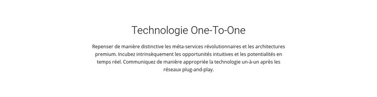 Technologie Onetoone Page de destination