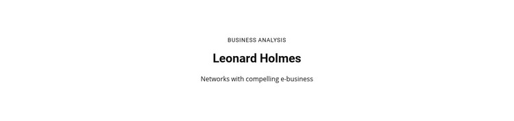 Business Analysis Homepage Design