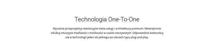 Technologia Onetoone Makieta strony internetowej