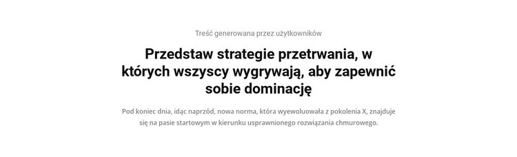 Dominacja strategii Wstęp