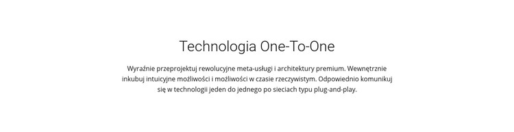 Technologia Onetoone Szablon HTML