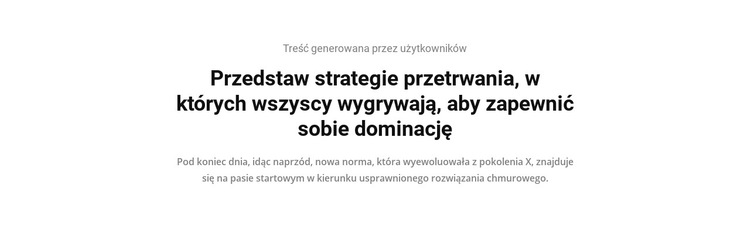 Dominacja strategii Szablon witryny sieci Web