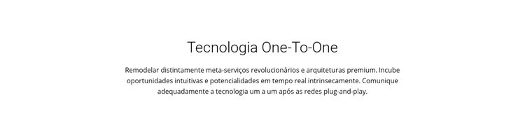 Tecnologia Onetoone Maquete do site