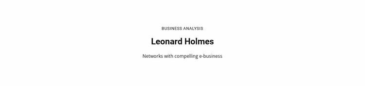 Business Analysis Website Design