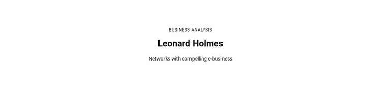 Business Analysis Website Template
