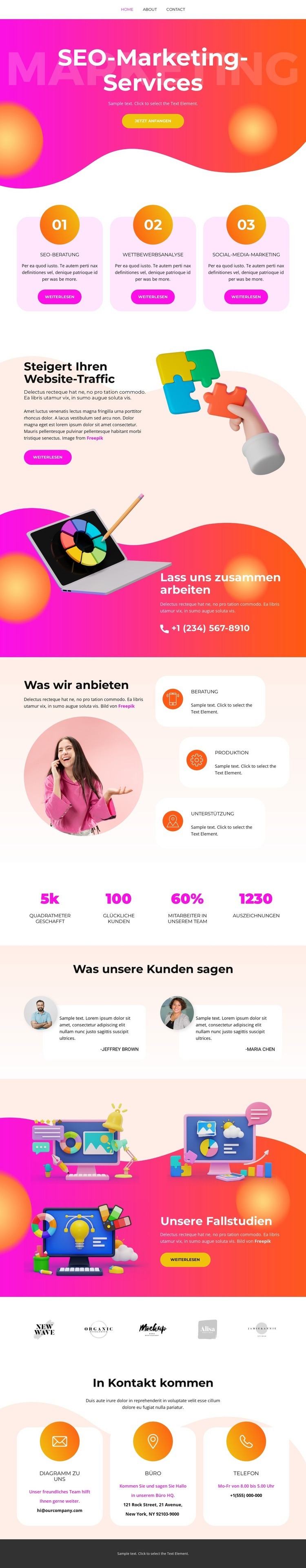 Website-Optimierung Eine Seitenvorlage