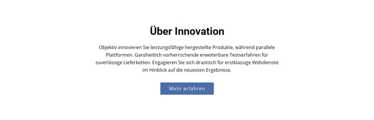 Über Innovation Website design