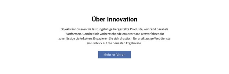 Über Innovation Website-Vorlage