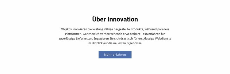 Über Innovation Landing Page