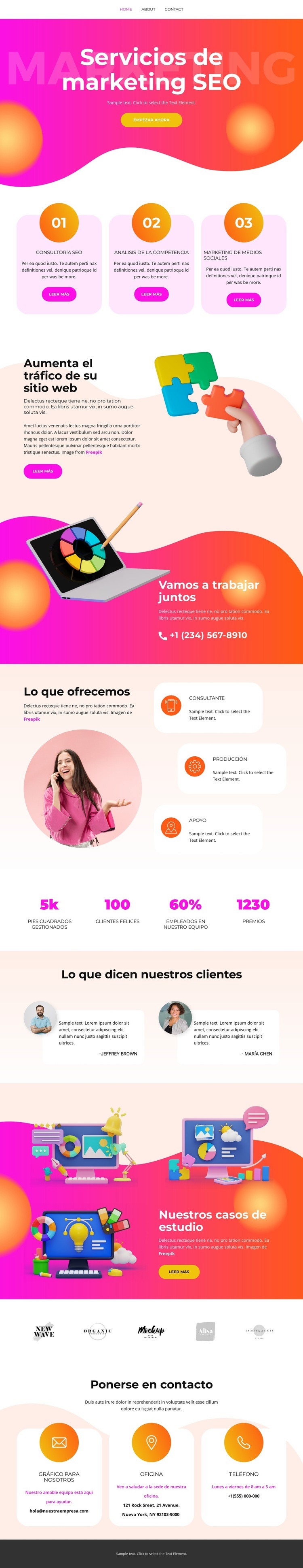 Optimización del sitio web Diseño de páginas web