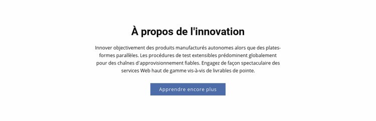 À propos de l'innovation Maquette de site Web