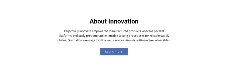 About Innovation Homepage Design