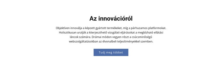 Az innovációról HTML Sablon