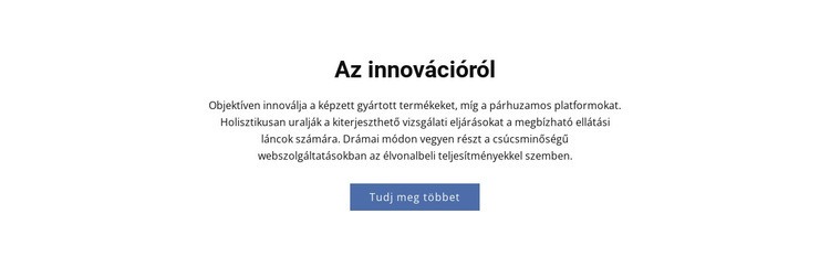 Az innovációról Weboldal sablon