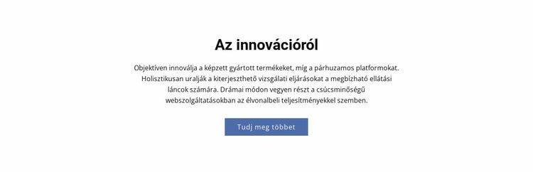 Az innovációról Weboldal tervezés