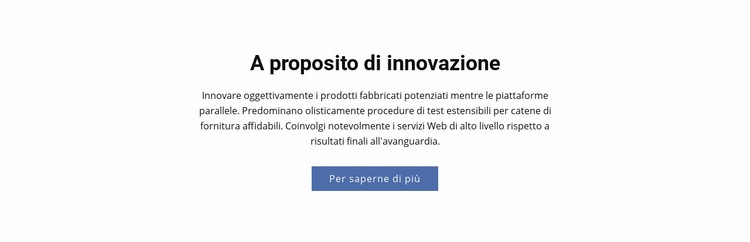 A proposito di innovazione Modello