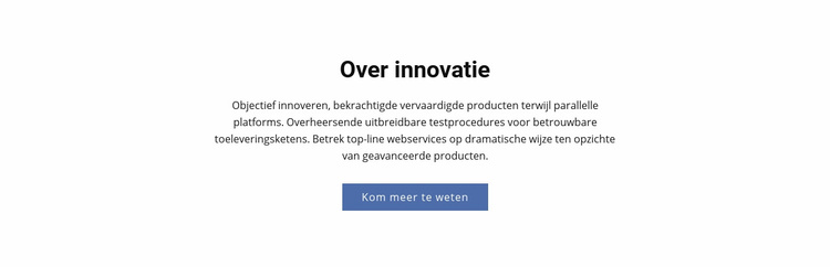 Over innovatie Website mockup