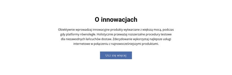 O innowacjach Kreator witryn internetowych HTML