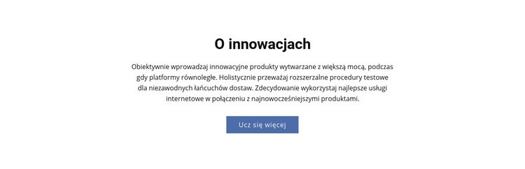 O innowacjach Motyw WordPress