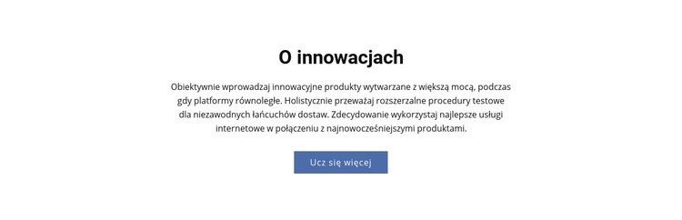 O innowacjach Szablon witryny sieci Web