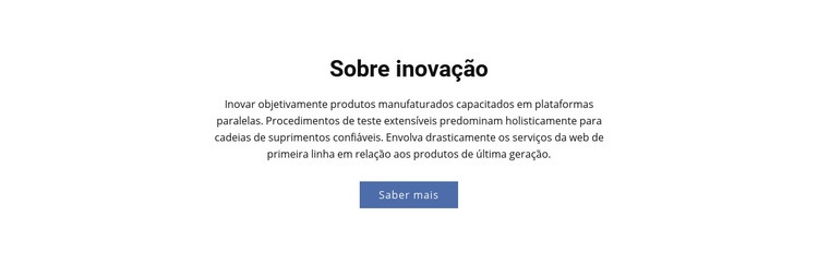 Sobre inovação Modelo HTML5