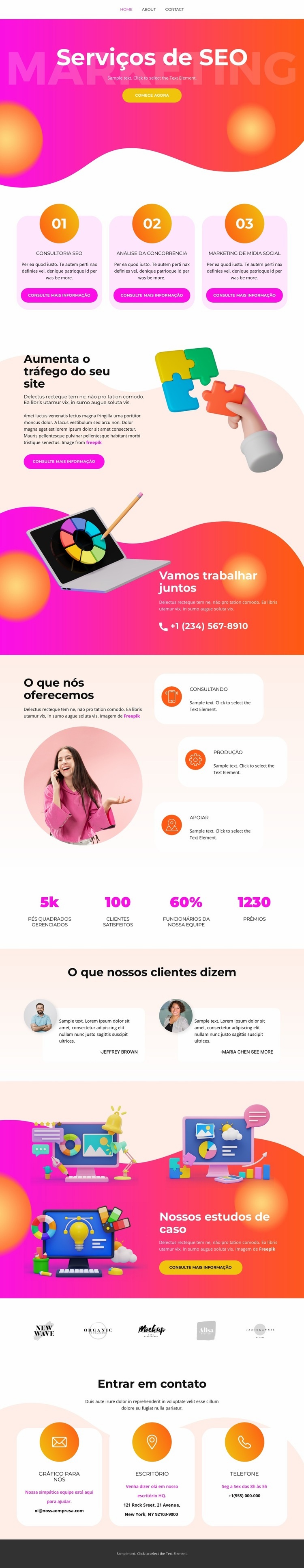 Otimização de sites Modelo